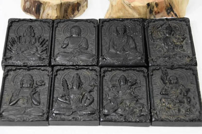 Hongshan culture archaize black iron meteorite Eight Patronuses pendant statue