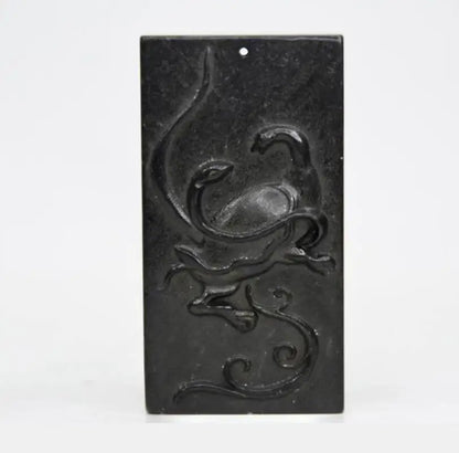 Hongshan culture archaize black iron meteorite Four great god beast pendant statue