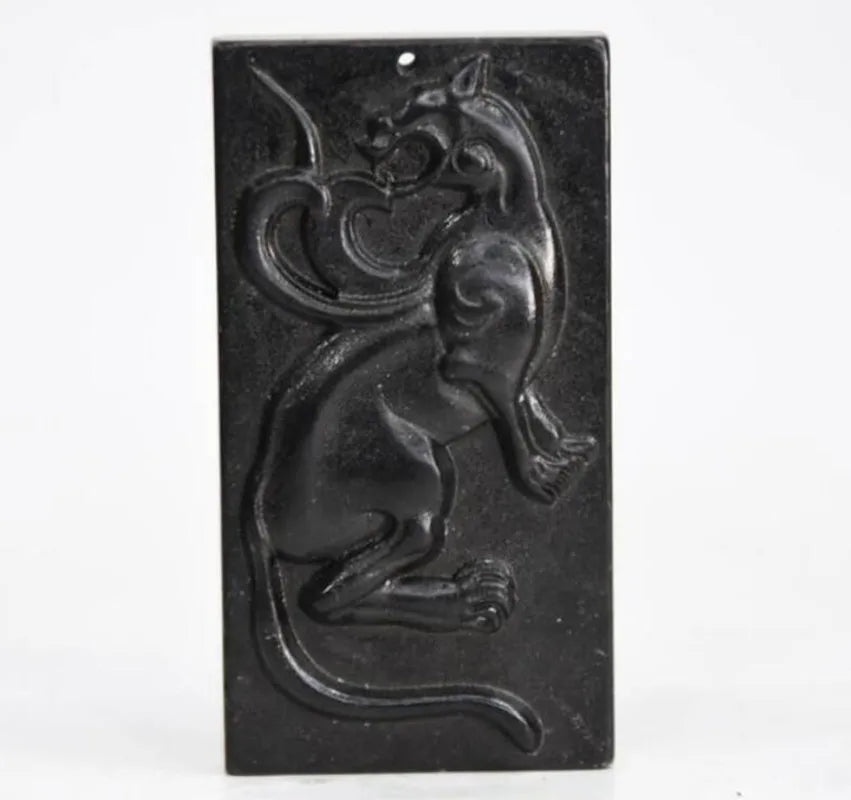 Hongshan culture archaize black iron meteorite Four great god beast pendant statue