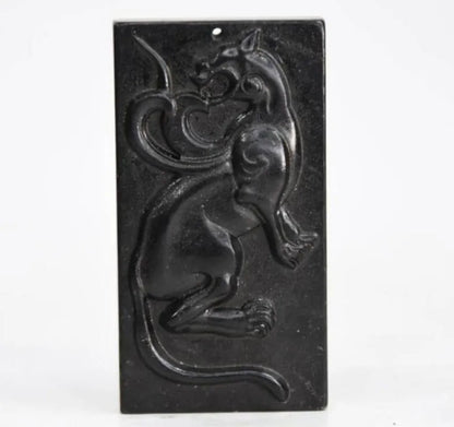 Hongshan culture archaize black iron meteorite Four great god beast pendant statue
