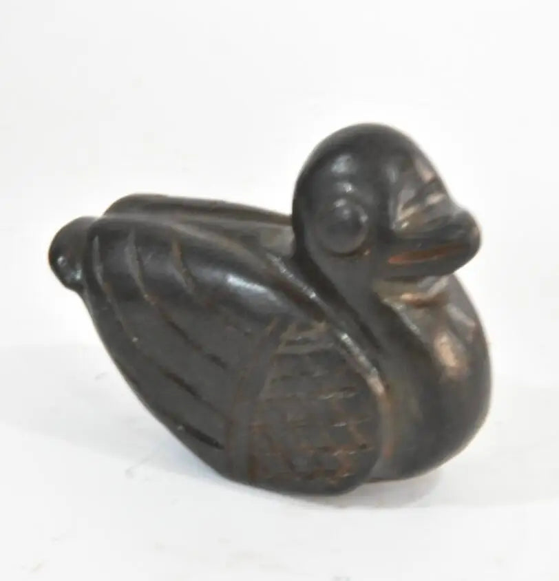 Hongshan culture archaize black iron meteorite Mandarin duck statue