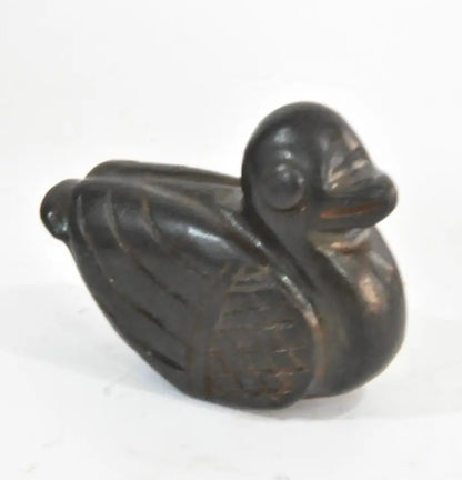 Hongshan culture archaize black iron meteorite Mandarin duck statue