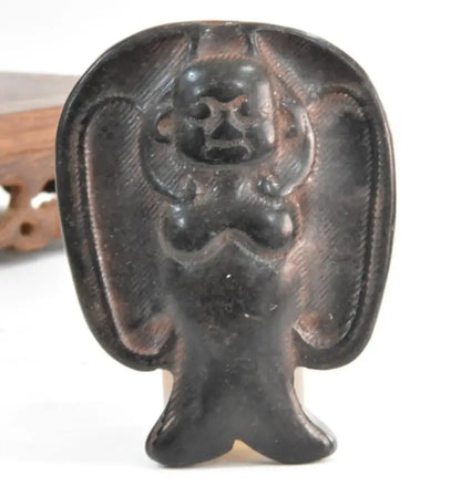 Hongshan culture archaize black iron meteorite Mermaid statue