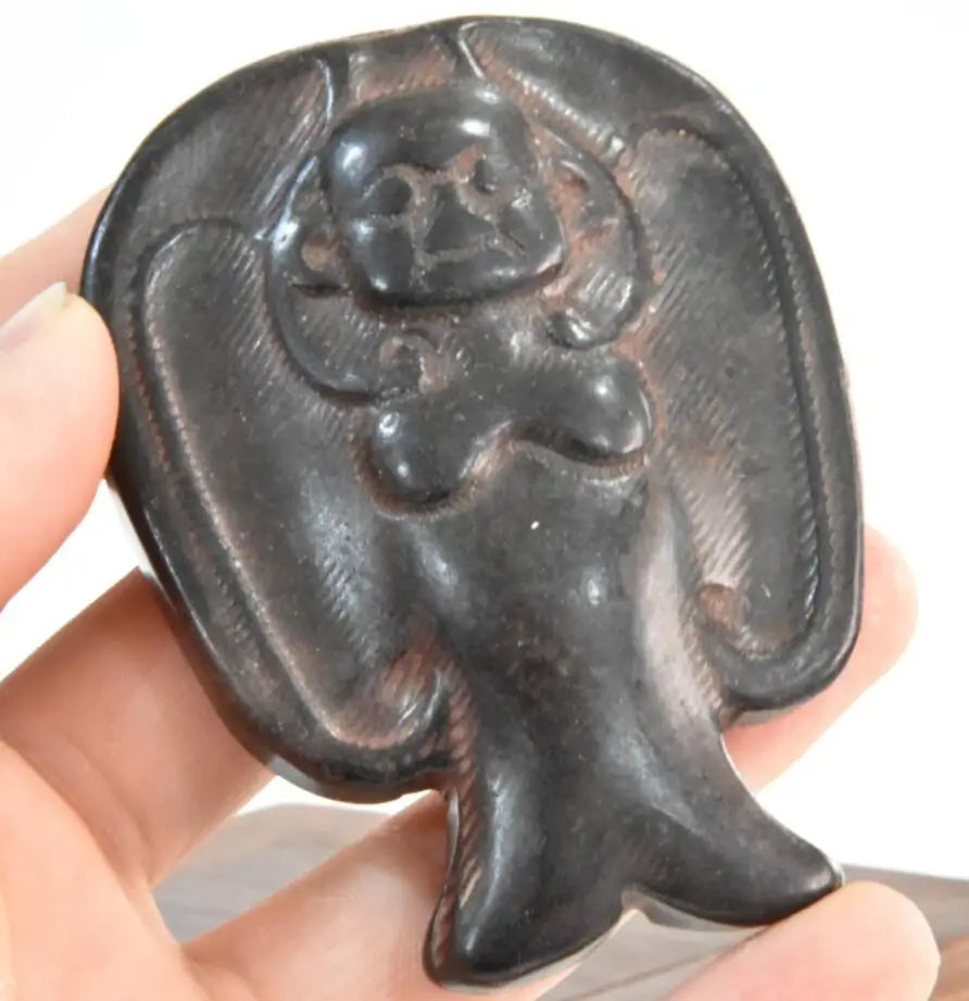 Hongshan culture archaize black iron meteorite Mermaid statue