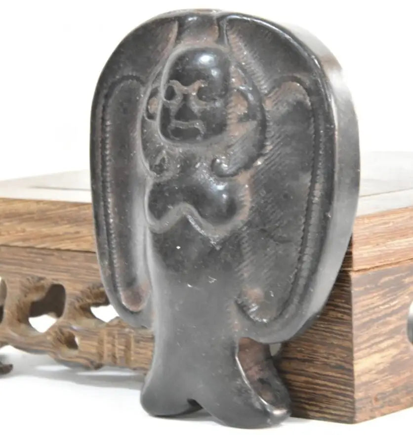 Hongshan culture archaize black iron meteorite Mermaid statue