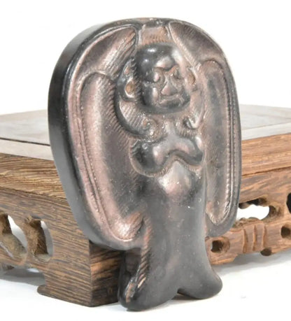 Hongshan culture archaize black iron meteorite Mermaid statue