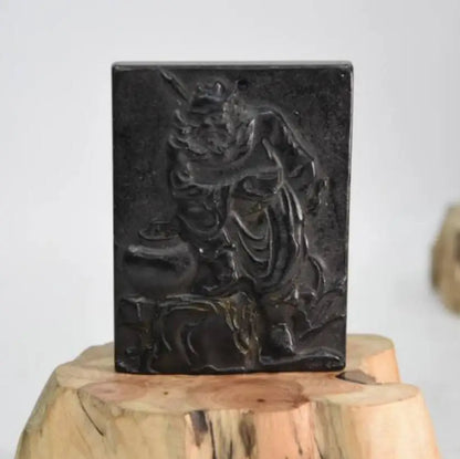 Hongshan culture archaize black iron meteorite  Zhong kui pendant statue