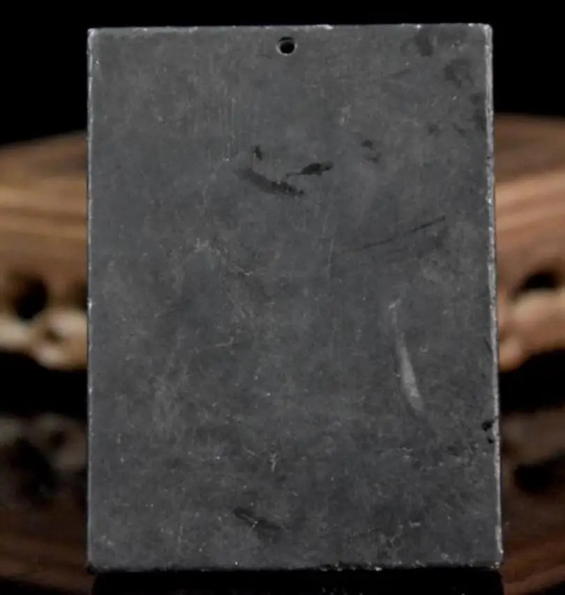 Hongshan culture archaize black iron meteorite ancient dragon card amulet statue