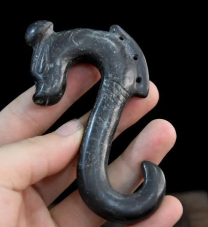 Hongshan culture archaize black iron meteorite archaize dragon statue