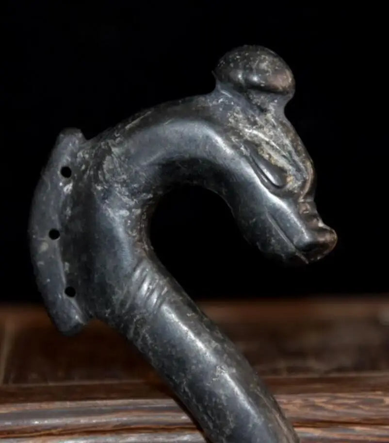 Hongshan culture archaize black iron meteorite archaize dragon statue