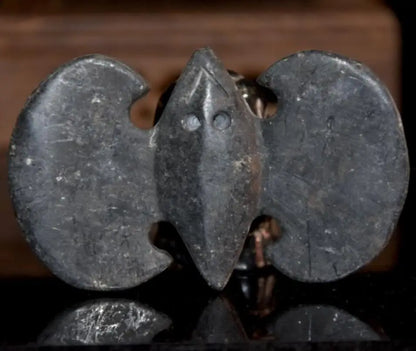 Hongshan culture archaize black iron meteorite bat statue