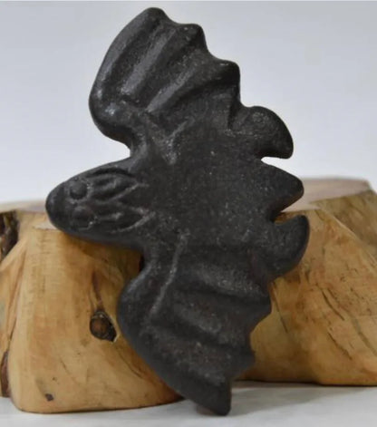 Hongshan culture archaize black iron meteorite bat statue