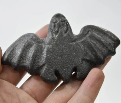 Hongshan culture archaize black iron meteorite bat statue