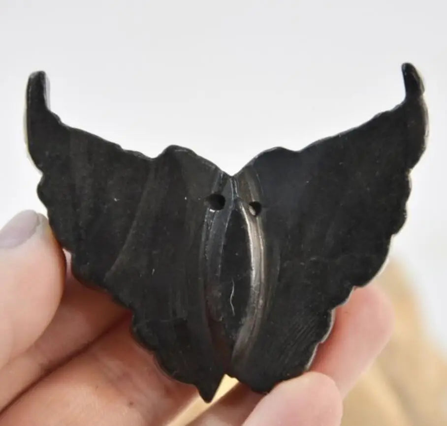 Hongshan culture archaize black iron meteorite butterfly statue