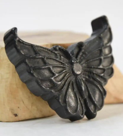 Hongshan culture archaize black iron meteorite butterfly statue