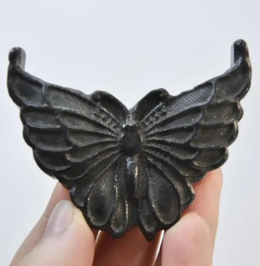 Hongshan culture archaize black iron meteorite butterfly statue