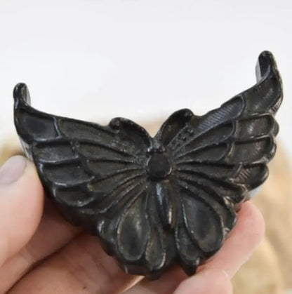 Hongshan culture archaize black iron meteorite butterfly statue