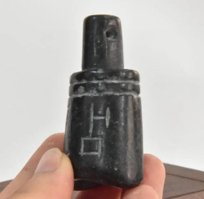 Hongshan culture archaize black iron meteorite chimes small statue