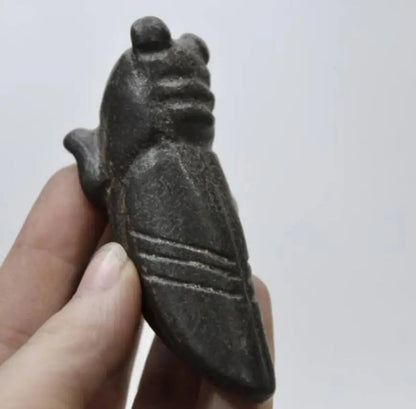 Hongshan culture archaize black iron meteorite cicada statue