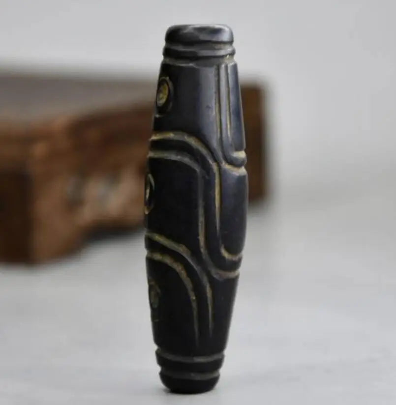 Hongshan culture archaize black iron meteorite day bead pendant statue