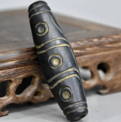 Hongshan culture archaize black iron meteorite day bead pendant statue