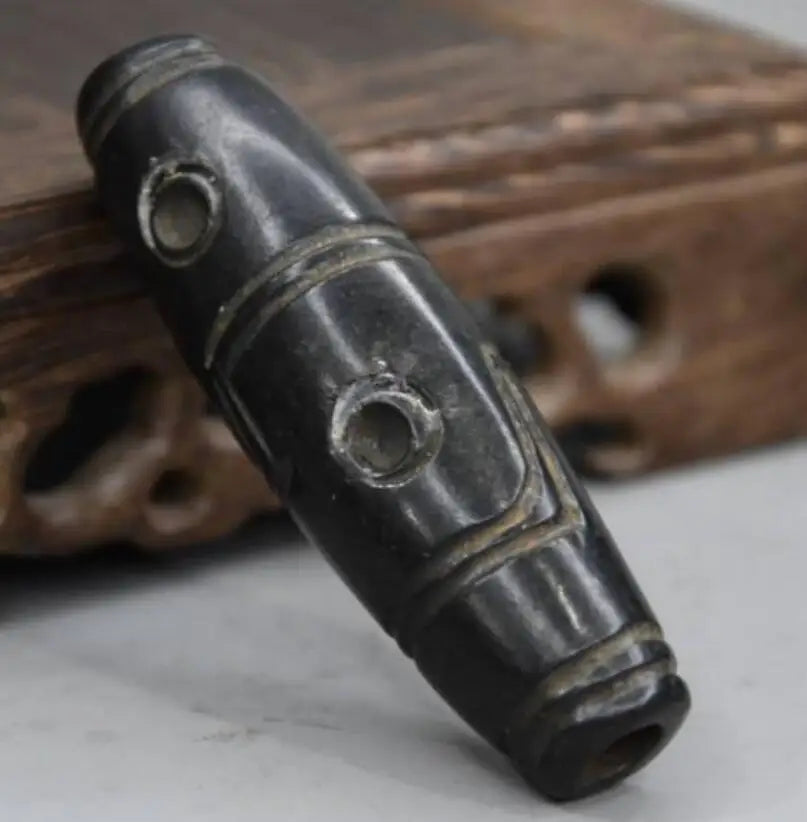 Hongshan culture archaize black iron meteorite day bead pendant statue