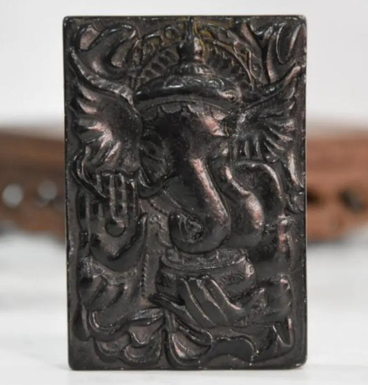 Hongshan culture archaize black iron meteorite elephant god Buddha amulet statue
