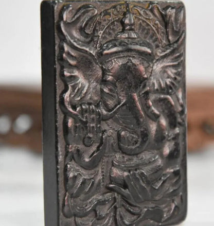 Hongshan culture archaize black iron meteorite elephant god Buddha amulet statue