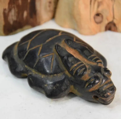 Hongshan culture archaize black iron meteorite longevity turtle statue