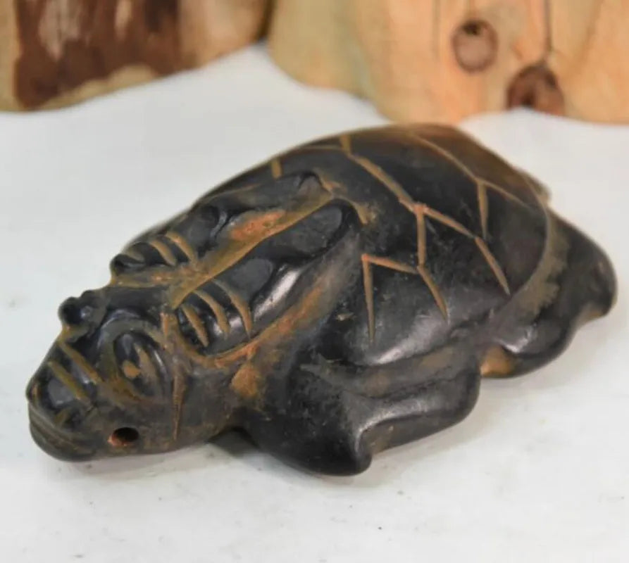 Hongshan culture archaize black iron meteorite longevity turtle statue