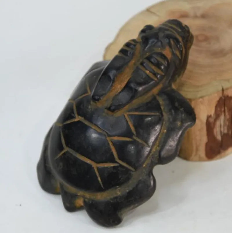 Hongshan culture archaize black iron meteorite longevity turtle statue