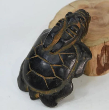 Hongshan culture archaize black iron meteorite longevity turtle statue