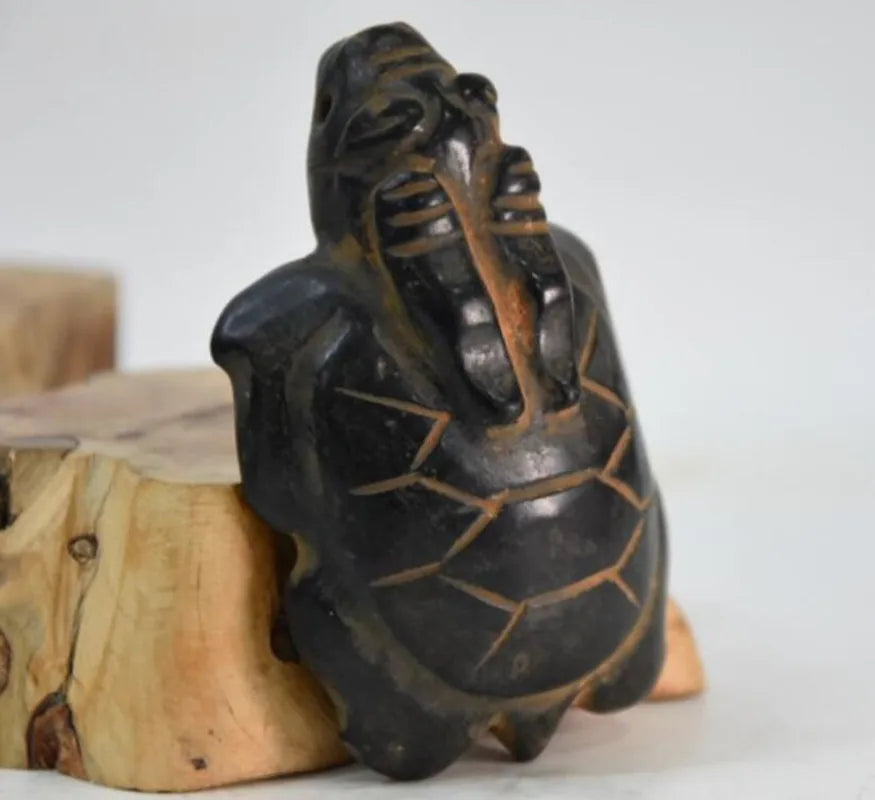 Hongshan culture archaize black iron meteorite longevity turtle statue