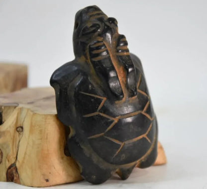 Hongshan culture archaize black iron meteorite longevity turtle statue