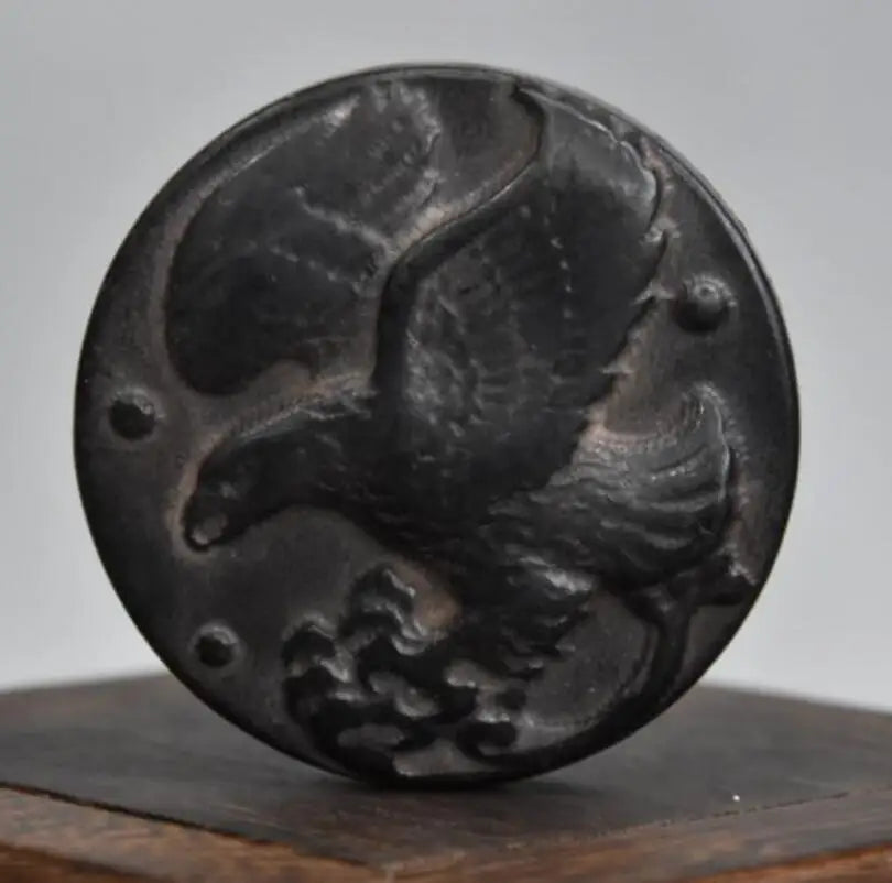 Hongshan culture archaize black iron meteorite male eagle show wing statue