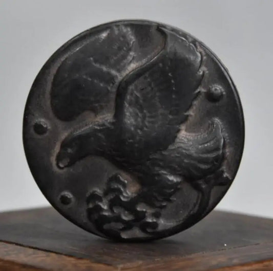 Hongshan culture archaize black iron meteorite male eagle show wing statue
