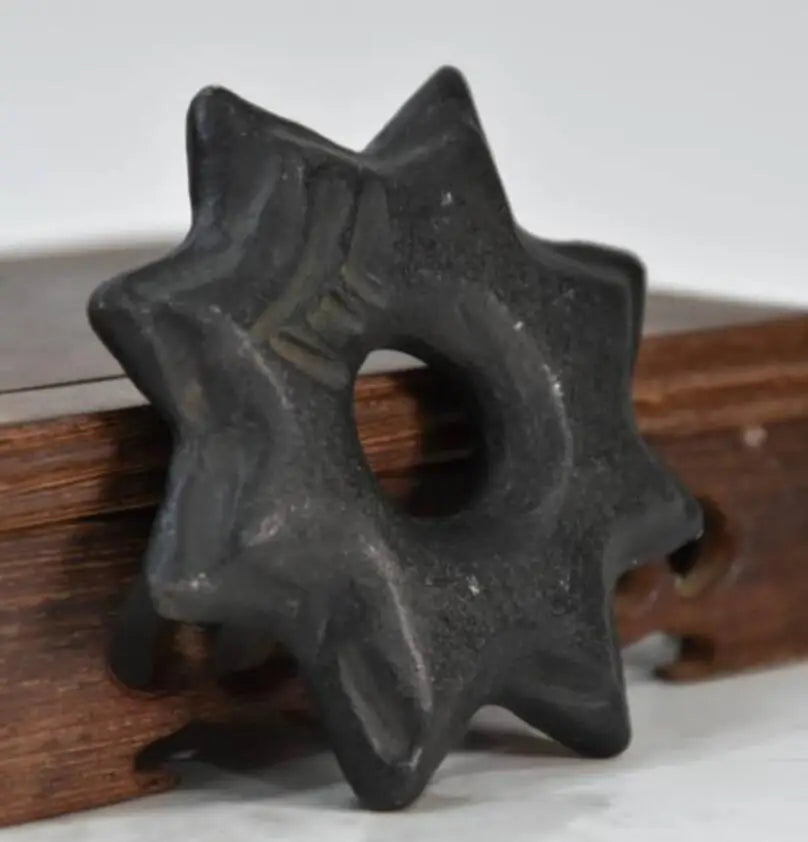 Hongshan culture archaize black iron meteorite octagon star statue