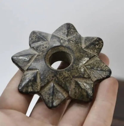 Hongshan culture archaize black iron meteorite octagon star statue