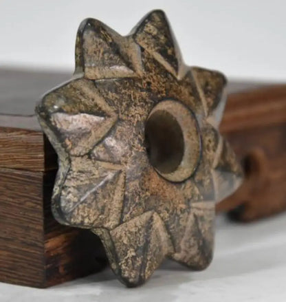 Hongshan culture archaize black iron meteorite octagon star statue
