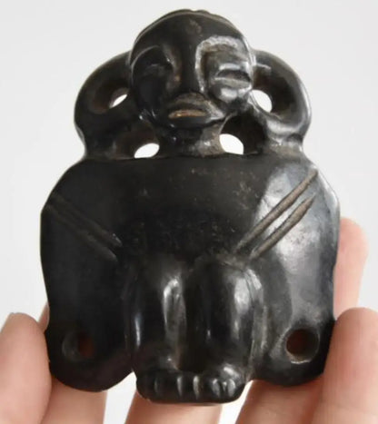 Hongshan culture archaize black iron meteorite people statue