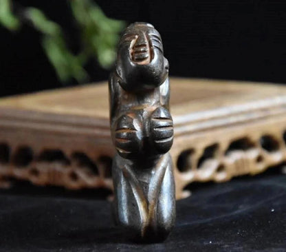 Hongshan culture archaize black iron meteorite sculpture Hongshan people statue #2