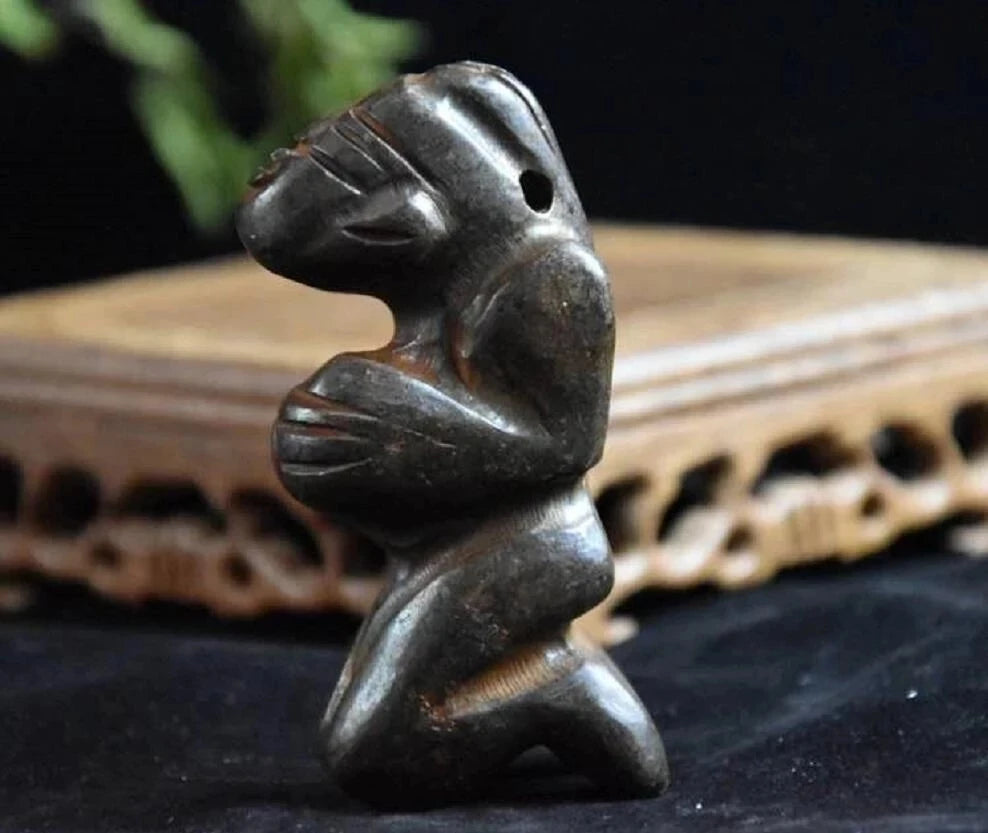 Hongshan culture archaize black iron meteorite sculpture Hongshan people statue #2