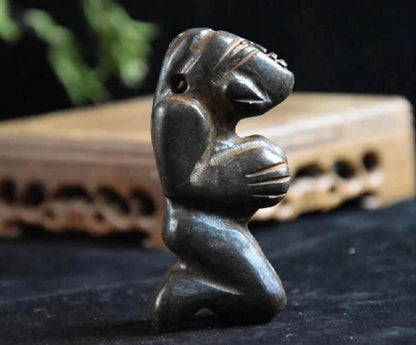 Hongshan culture archaize black iron meteorite sculpture Hongshan people statue #2