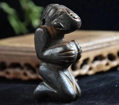 Hongshan culture archaize black iron meteorite sculpture Hongshan people statue #2