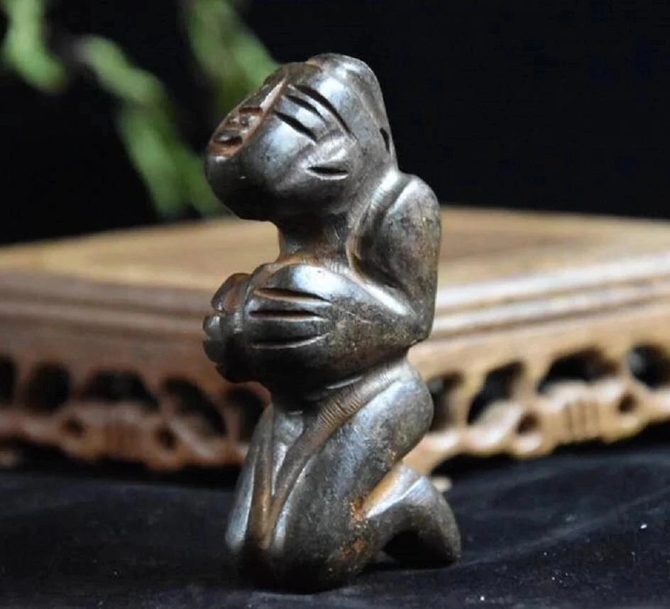 Hongshan culture archaize black iron meteorite sculpture Hongshan people statue #2