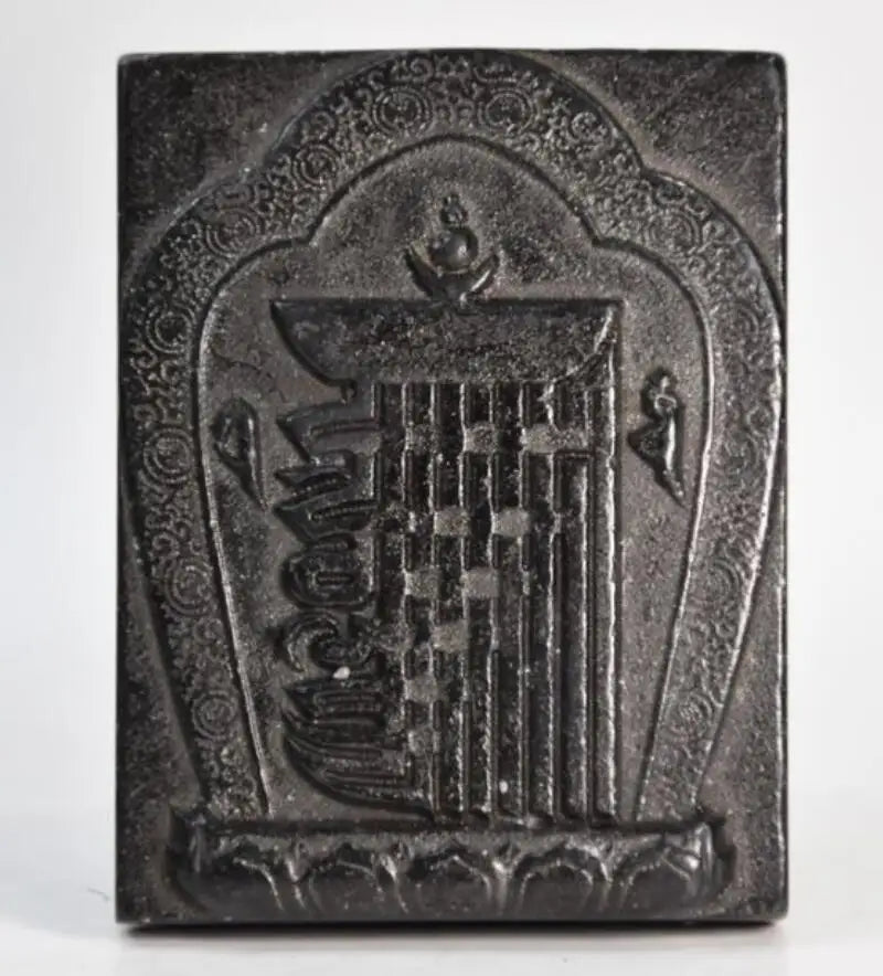 Hongshan culture archaize black iron meteorite sculpture amulet bi statue