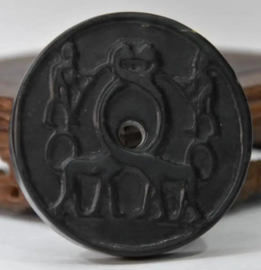 Hongshan culture archaize black iron meteorite sculpture hunting statue