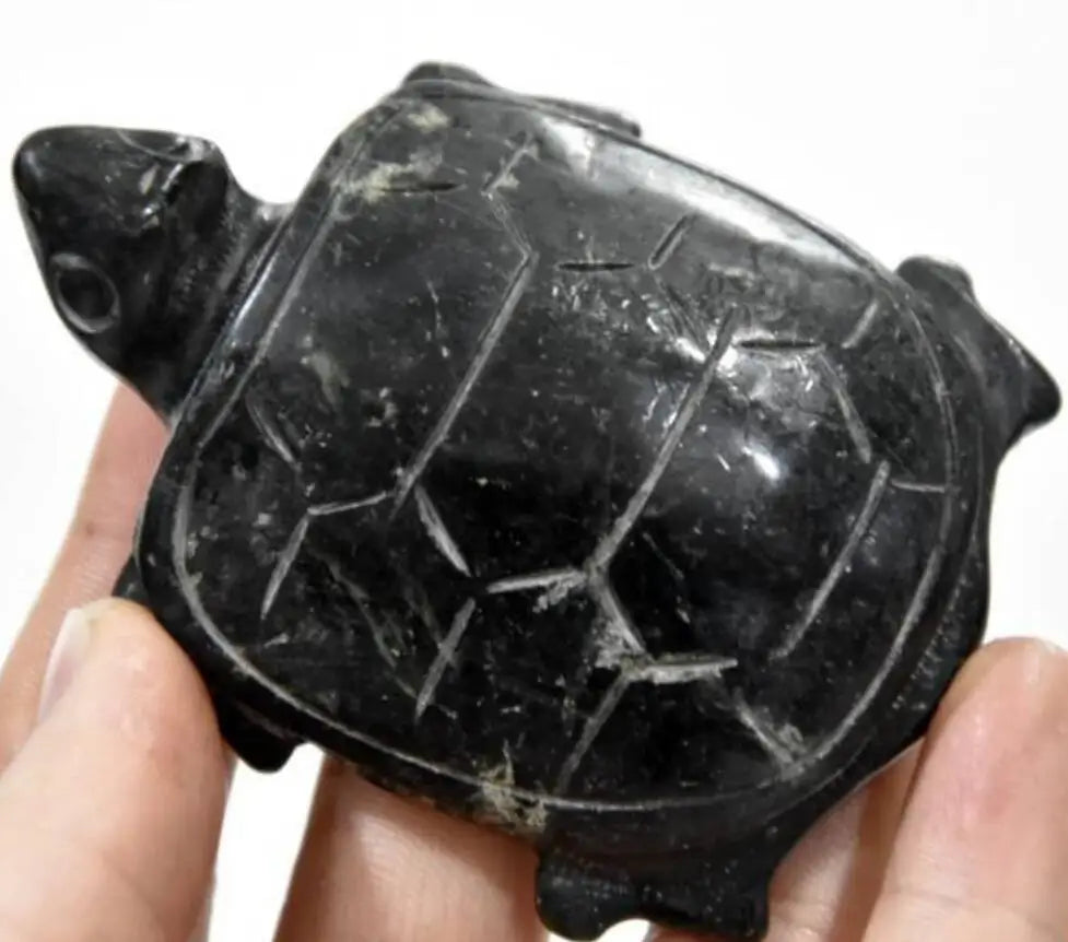 Hongshan culture archaize black iron meteorite sculpture longevity tortoise statue