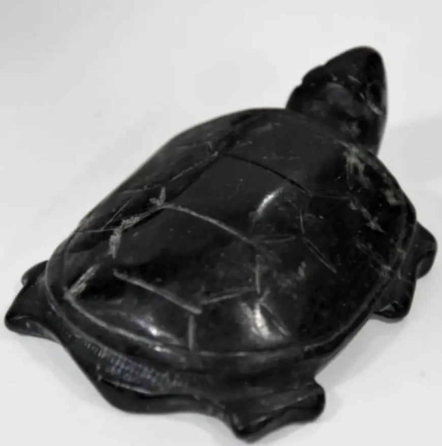 Hongshan culture archaize black iron meteorite sculpture longevity tortoise statue