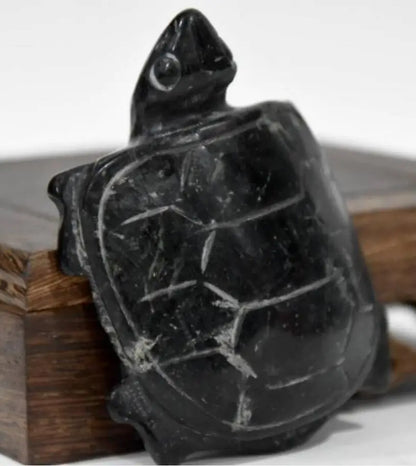 Hongshan culture archaize black iron meteorite sculpture longevity tortoise statue